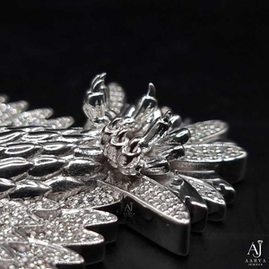จี้เงินรูปนกอินทรีประดับเพชรโมอิสซาไนต์ AARVA JEWELS ระดับ VVS ดีไซน์เท่ห์สไตล์ฮิปฮอป เหมาะสำหรับงานปาร์ตี้ ใช้ได้ทั้งผู้หญิงและผู้ชาย เงินแท้ 925 - Product Image 3