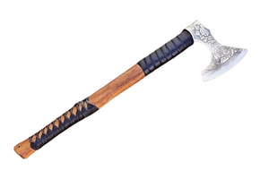Hacha Vikinga de Acero al Carbono de Alta Calidad, Nuevo Diseño, para Exteriores, con Funda de Cuero, Mango de Madera de Fresno, Hacha Tomahawk Hecha a Medida - Product Image 3