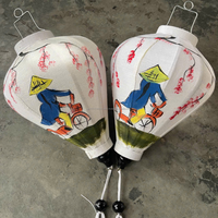 Lanterne en bambou de soie peinte à la main, parfaite pour la fête, le mariage et le festival du Vietnam, livraison rapide au meilleur prix