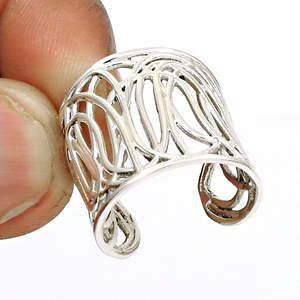 Antique Wire Design Adjustable <b>Ring</b> <b>Crafted</b> From 925 Sterling Silver IGI Certified Beautiful Artisan Jewelry In Bohemian Style - Product Image 2