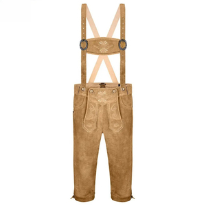Shorts en cuir traditionnels pour hommes, style Oktoberfest, Lederhosen, style bavarois. - Product Image 4