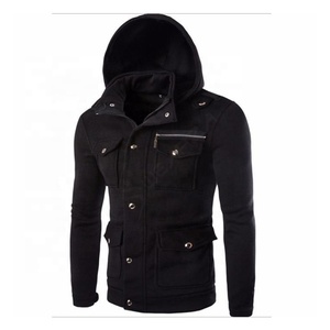 Sudadera con capucha lisa y polar para hombre, Chaqueta con bolsillo personalizado, precio competitivo, elegante - Product Image 5