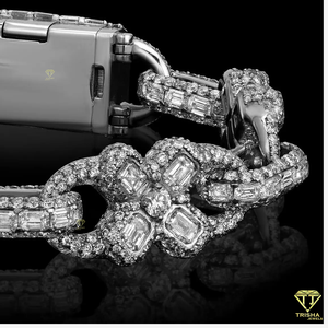 Exclusive Floral Statement Bracelet Featuring Brilliant Lab Grown Diamonds And Elegant Fine Jewelry Design - Product Image 3