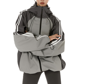 <b>Men's</b> Demi-Season Softshell Winter Jacket Stand Collar Waterproof Hoodie with PU Zipper Rainy Day Work Suitable - Product Image 4