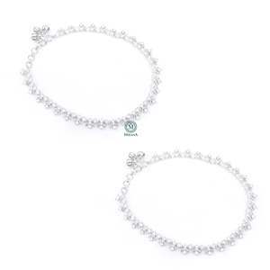 Nupur 18K Gold Plated Stainless Steel CZ Designer Anklet with Heart Pattern - Product Image 3