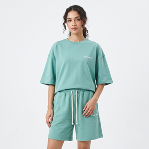 Ensemble décontracté d'été 2026 de haute qualité pour femme : T-shirt court imprimé personnalisé et short assorti (deux pièces) - Product Image 1
