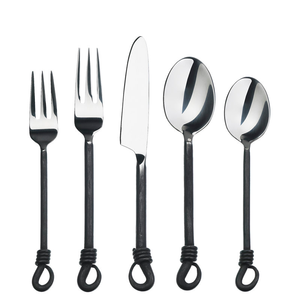 Ensemble de couverts modernes en acier inoxydable, couteau, cuillère, fourchette, finition miroir premium, vaisselle pour la cuisine domestique au meilleur prix - Product Image 1