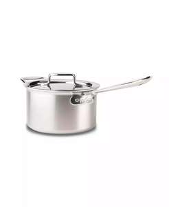 Acier inoxydable D5 brossé 5 plis collés 4 Qt. Casserole avec couvercle | All-Clad - Product Image 1