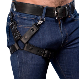 ซองหนังคาดต้นขา MR-S LEATHER หนังพรีเมียม ปรับขนาดได้ สีดำ อุปกรณ์เสริมสำหรับชุดคลับ - Product Image 4