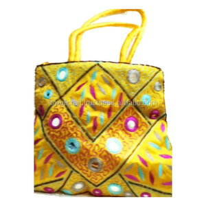 Elegant Silk Satin Embroidery Mirror Work <b>Boho</b> Clutch <b>Bag</b> for Women Handmade Bohemian Wedding Evening Handbag Embellished - Product Image 2
