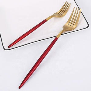 Couverts faits à la main ensembles de couverts en acier inoxydable et manche coloré haute qualité longue durée couverts cuillère fourchette couteau inclus - Product Image 5