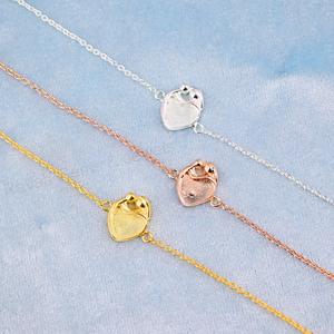 Handmade Solid 925 Silver 18k Gold 10mm Blank Bezel Cup Mother Baby Chain Bracelet Setting 7.5 Inch DIY Jewelry Findings - Product Image 4