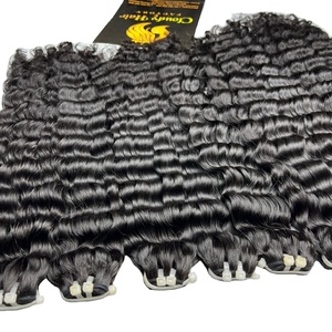 Extensions de cheveux humains Deep Wave, boucles micro-bouclées, noir naturel, pour coiffure en salon - Product Image 2