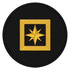 Écusson brodé thermocollant rond, motif Boussole et Étoile Maçonniques, bleu et or, pour vêtements, vestes, applique DIY personnalisée - Product Image 6