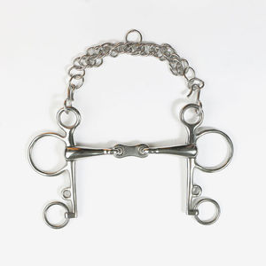 Mors de cheval Pelham à double renfort avec chaîne de bridage pour un contrôle avancé, mors de cheval Weymouth en acier inoxydable OEM à vendre - Product Image 1
