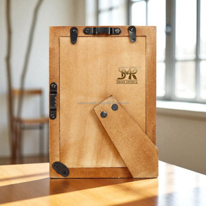 Elégant cadre photo en incrustation d'os ivoire motif festonné blanc porte-photo décoratif parfait pour l'affichage moderne de table et de mur - Product Image 5