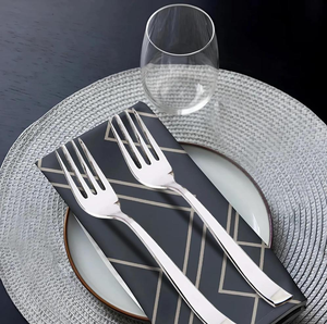 Fourchettes à dessert modernes en acier inoxydable poli miroir, compatibles lave-vaisselle, à prix avantageux - Product Image 1