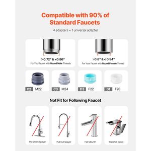 Filtro Acqua Intelligente da Rubinetto in Fibra di Carbonio, Purificatore Verticale per Lavello, Rimuove Cloro e Piombo, 1 Filtro Incluso - Product Image 4