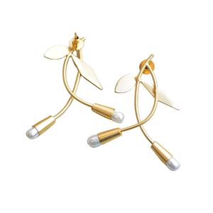 Boucles d'oreilles en pierres précieuses en laiton, vente en gros, pierres organiques, plaqué rhodium, style tendance, prêt à expédier en gros - Product Image 6