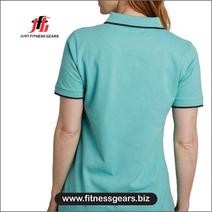 JUST FITNESS GEARS Camiseta de Golf Informal Lisa de Alta Calidad para Mujer, con Logotipo Personalizado, Moderna, de Manga Corta, Tejida - Product Image 5