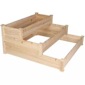 Eco-Friendly Outdoor Fir Wood <b>Garden</b> Bed Weather Gray <b>Planter</b> Box For Patio & Yard Heavy Raised <b>Vegetable</b> Herb Planting - Product Image 3