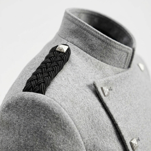 Montrose Grey Doublet Jacket Men Stand Collar Epaulet Silver Button Highland Kilt Formal <b>Dress</b> - Product Image 4