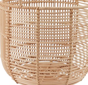 Cesta de ratán versátil con asas, contenedor de almacenamiento redondo con tejido de rejilla, organizador decorativo para cocina, despensa o lavandería - Product Image 3