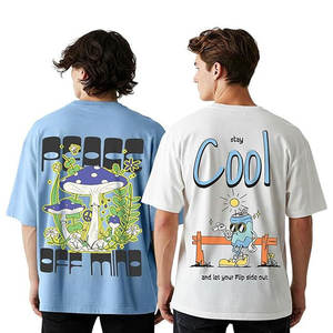 Haute qualité impression personnalisée goutte épaule Boxy surdimensionné Vintage coton lourd lavage à l'acide impression grande taille hommes t-shirt - Product Image 3