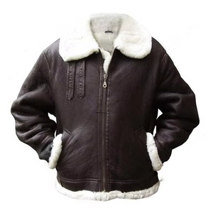 Veste bomber en peau de mouton B3 pour homme |   Veste d'aviateur en cuir de mouton véritable |   Veste d'hiver chaude pour pilote RAF, fabricant, vente en gros - Product Image 1