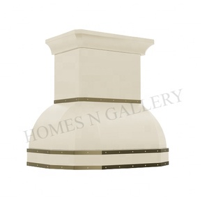 Hotte de cuisine murale de luxe personnalisée en argent, style ferme traditionnel - Product Image 4