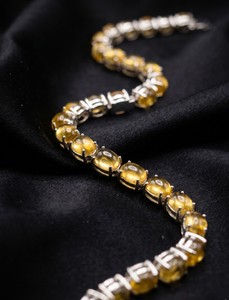 Bracelet vintage en argent sterling 925 avec citrine naturelle de qualité AAA |   19,01 grammes |   Bijoux élégants à finition brillante, cadeau pour femme - Product Image 2