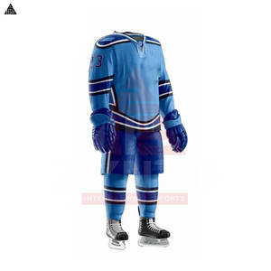 Uniforme de hockey sur glace de haute qualité, nouveau style, broderie personnalisée, différents designs / fabricants professionnels d'uniformes de hockey sur glace - Product Image 4