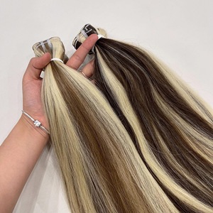 Extensiones de Cabello Humano Virgen Vietnamita al por Mayor, Paquetes de Cabello Liso Natural de Lujo, Trama Cosida a Máquina, Color Piano - Product Image 2