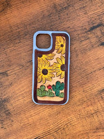 Nouveau étui de téléphone en cuir usiné élégant fait à la main personnalisé Vintage luxe haute qualité étui floral usiné pour IPhone 13/14/15