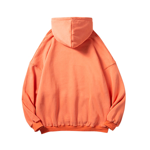 เสื้อฮู้ดซิปแบบโอเวอร์ไซส์ ยูนิเซ็กซ์ สีพื้น ผ้าฝ้ายเฟรนช์เทอร์รี่ สวมใส่สบายในฤดูหนาว มีกระเป๋า ดีไซน์ระบายอากาศได้ดี พร้อมโลโก้ด้านหน้า - Product Image 4