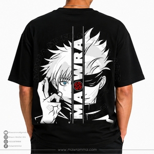Camiseta negra de manga corta para hombre de Mawra con estampado de letras en la parte delantera, cuello redondo, estilo casual, transpirable, para unisex. - Product Image 2