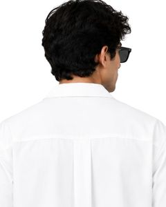 Chemise décontractée blanche surdimensionnée personnalisée pour homme, à manches courtes, col cubain, coupe ample, idéale pour l'été et la plage - Product Image 6