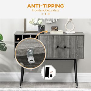 Mobile Bar con Cantinetta Portabottiglie Regolabile a 9 Posti e Credenza Buffet per Soggiorno - Product Image 5