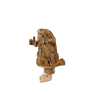 Figura de Santa Claus Rectangular Tallada a Mano en Raíz de Teca, Diseño Tradicional, para Uso en Interiores, Decoración para Hogar u Oficina, Gubuk Bali, Montaje en Suelo - Product Image 2