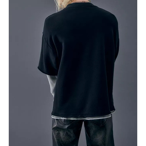 T-shirts pour hommes Y2K à manches longues et col oversize en coton peigné 100% avec impression sérigraphique personnalisée de lettres rétro - Product Image 5