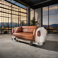 Ensemble de canapés de salon en cuir véritable au design industriel moderne, sectionnel en acier inoxydable, mobilier de maison