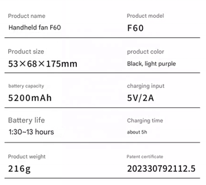 พัดลมไร้ใบพัดความเร็วสูงรุ่น F60 ของ HADATA ใช้พลังงานแบตเตอรี่ ดีไซน์แบบพัดลมพายุ สำหรับการปีนเขาและการใช้งานแบบพกพาและตั้งโต๊ะ - Product Image 6