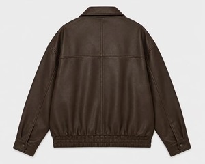 <b>Burgundy</b> <b>Leather</b> <b>Jacket</b> For Women Oversized Vintage <b>Jacket</b> Bomber <b>Jacket</b> For Her Black, Brown - Product Image 2
