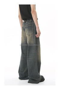 Pantalones vaqueros listos para enviar para hombre, pantalones ajustados, pantalones vaqueros ajustados para hombre, Pantalones rectos de cintura alta para hombre - Product Image 2