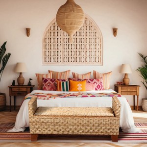 Elegant Seagrass Bench Patio for Living Room Modern Bohemian <b>Stool</b> Pouf Entryway Bench Chair Home Furniture Made in Vietnam - Product Image 6