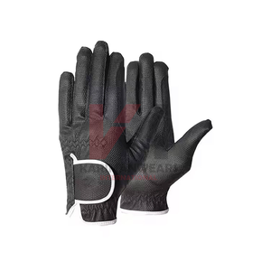 Gants d'équitation respirants en maille avec grip en silicone imprimé, gants d'équitation robustes en cuir pour le travail en écurie et à la ferme - Product Image 1