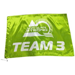 Drapeau rectangulaire personnalisé en polyester avec emblème harpe, mât en acrylique, imprimé numériquement pour activités promotionnelles et utilisation en extérieur - Product Image 1