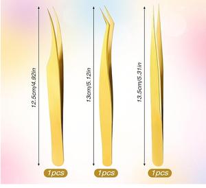 Pinces à cils de haute qualité en gros, étiquette privée, logo personnalisé, pinces à extensions de cils en acier inoxydable - Product Image 2