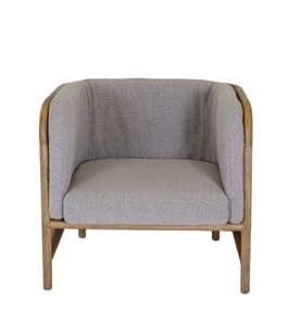 Fauteuil en bois de teck massif avec dossier en rotin tressé et coussins inclus pour une utilisation intérieure et extérieure - Product Image 2