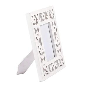 Cadre photo en bois artisanal de designer avec finition bleue thermolaquée, cadre décoratif minimaliste pour la maison, à poser sur table - Product Image 2